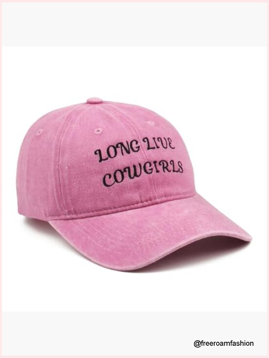 Vintage Cotton Dad Hat Embroidered Long Live Cowgirls